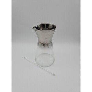 MCM Cocktail Pitcher & Glass Stir Silver Fade Vitreon Queen's Lusterware